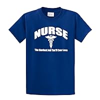 Nurse T-Shirt Nursing The Hardest Job You Will Ever Love RN LPN CNA Hospital Tee Unisex Shirt-Royal-Large