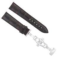 Ewatchparts 22MM LEATHER BAND STRAP COMPATIBLE WITH BAUME MERCIER CAPELAND DEPLOYMENT CLASP DARK BROWN
