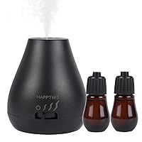 Waterless Essential Oil Diffuser - 3 Adjustable Fog Levels, Rechargeable, Suitable for Bedrooms, Bathrooms, Pet Rooms, Cars - Black