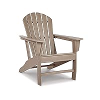 Signature Design by Ashley Sundown Treasure Outdoor Patio HDPE Adirondack Chair, Light Brown