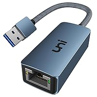 uni USB to Ethernet Adapter, Driver Free USB 3.0 to Gigabit Ethernet LAN Network Adapter, 100/1000 Mbps RJ45 Internet Adapter Compatible with MacBook, Surface, Laptop PC with Windows, XP, Mac/Linux