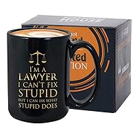 Lawyer Coffee Mug 15 oz, I'm A Lawyer Witty Humor Funny Cup for Judge Attorney Paralegal Law Prosecutor Jurist Coworkers, Black