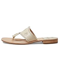 Jack Rogers Palm Beach Sandal for Women - Slip on Style, Leather Lining and Insole and Stacked Wooden Heel