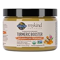 Garden of Life mykind Organics Turmeric Booster Inflammatory Response Powder - 30 Servings, 50mg Curcumin (95% Curcuminoids) & Probiotics, Organic Non-GMO Vegan & Gluten Free Herbal Supplements
