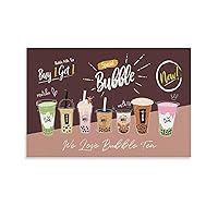Pearl Milk Tea Design Series, Bubble Tea, Boba Milk Tea, Delicious Drink, Coffee Promotional Poster Canvas Wall Art Prints for Wall Decor Room Decor Bedroom Decor Gifts Posters 12x18inch(30x45cm) Un