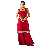 Elina fashion Indian Kurti for Womens With Palazzo & Dupatta | Ethnic Art Silk Readymade Kurtis Stitched Kurta For Women