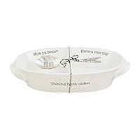 Mud Pie Circa Bean and Rice Baker Set, White, 2 3/4