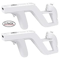 EuroBird Shooting Game Wii u Zapper Gun Grip-suitable for Nintendo Wii Nunchuk Wireless Remote Controller (White Set of 2)&Nintendo Hunting Guns for Wii Accessories (White)