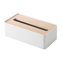 YAMAZAKI home Rin Tissue Case with A Lid, Natural, Short
