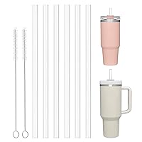 Replacement Straw for Stanley 40 oz 30 oz 20 oz Cup, 6 Pack Reusable Adventure Quencher Tumbler with Handle, Plastic Straw for Stanley Accessories