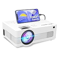 [WiFi Projector] XRPrime 7500Lumens Mini Projector, Full HD 1080P 200'' Display Supported, Compatible with Smartphones, TV Stick, Video Games, DVD Player, HDMI/AV/VGA/USB for Outdoor Movies, HI-06