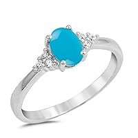 CHOOSE YOUR COLOR Sterling Silver Oval Ring