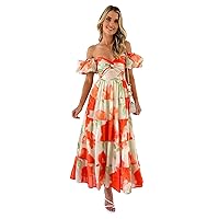 HASMI Women's Casual Dresses Spring/Summer Style Print Puffed Sleeves Fashion High-end Dresses for Women