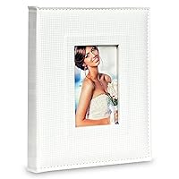 WEDDING PHOTO ALBUM 8X10 SLIP IN POCKETS, HOLDS 52 TOP LOAD VERTICAL 8X10 PICTURES, WHITE, (81052)