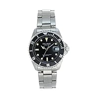 Del Mar Stainless Dive Watch with Black Face