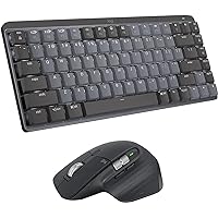 Logitech MX Mechanical Mini TKL Illuminated Wireless Keyboard, Tactile Quiet, and MX Master 3S Performance Wireless Bluetooth Mouse Bundle, macOS, Windows, Linux, iOS, Android
