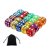 9 Colors NEW 5mm Deluxe Rounded Edge D6 36 Transparent Mini RPG Game Dice Set 