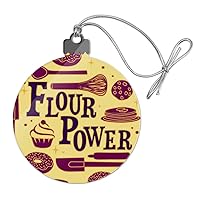 Flour Power Baking Baker Chef Cookie Cake Donut Funny Acrylic Christmas Tree Holiday Ornament