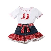 Girls' Red Bandana Skirt Set, Size 5T