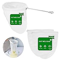 8 PCS Ultra Fine Mesh Strainer Bags Reusable Food Grade Mesh Filter Bags with Stainless Steel Handle Frame Nut Milk Bag for Filter NutMilk Coffee Tea Butter Honey Wine Juices Pasta