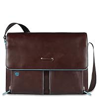Piquadro Flap Over Computer Messenger Bag with Ipad/ipadair Compartment, Mahogany, One Size