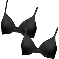 Hanes Women`s Ultimate ComfortBlend T-Shirt Underwire Bra Set of 2 36D, Stripe Black