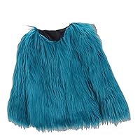 Women's Solid Color Shaggy Faux Fur Coat Long Sleeves Jacket Outerwear Tops