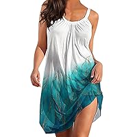 Summer Dresses for Women 2023 Fashion Dress for Women Summer Beach Spring Gradient Printing Loose Dress Swing