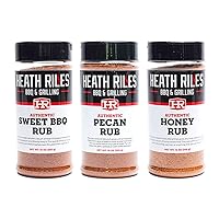 Heath Riles Sweet BBQ, Honey Rub and Pecan Rub Seasoning Bundle
