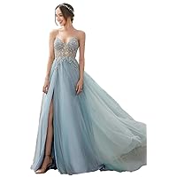 Women V Neck Tulle Dress Spaghetti Straps Prom Dress Bridesmaid Dress Romantic Sequin Maxi Evening Party Ball Gown