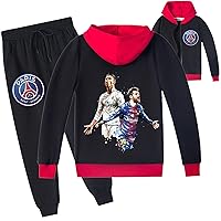 Football Star Zipper Jacket and Casual Jogger Pants-PSG Graphic Outfits Tracksuit