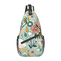 Colorful Flora Cross Chest Bag Diagonally Travel Backpack, Light Travel, Hiking Single Shoulder Bag