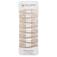 Heliums Large 2.7 Inch Snap Clips - Ash Blonde - Metal Barrettes, Metallic Hair Clips Blend with Light Blonde Hair Color - 8 Count