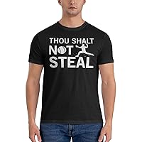 Men's Cotton T-Shirt Tees, Thou Shalt Not Steal Graphic Fashion Short Sleeve Tee S-6XL