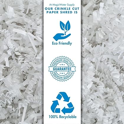 MagicWater Supply - 2 LB - White - Crinkle Cut Paper Shred Filler great for Gift Wrapping, Basket Filling, Birthdays, Weddings, Anniversaries, Valentines Day, and other occasions