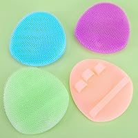4 Sets Color Soft Silicon Body Scrubbers Brush | Fit for Sensitive and All Skin | Wash Bath Exfoliating Skin Massage Scrubber Green,Blue,Orange,Purple