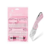 Pink Craft Knife Precision Cutter Hobby Knife and Utility Box Cutter Set, with Extra Blades