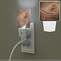 Wood Grain Print Night Light with Light Sensors Plug in LED Lights Smart Nightstand Lamp Plug in Night Light for Bedroom Bathroom Hallway Home Decor