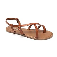 Colgo Women's Summer Strappy Flat Sandals, Adjustable Casual Fisherman Sandal with Open Toe Slingback Gladiator Sandals
