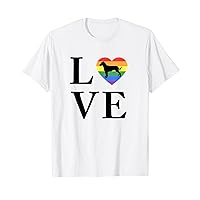 Love Dog Posavac Hound Heart Rainbow Pride Flag T-Shirt