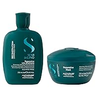Semi di Lino Reconstruction Reparative Shampoo and Mask Set - Sulfate Free Shampoo and Hair Mask for Damaged Hair - Repairs, Reconstructs, Strengthens - Adds Shine and Softness