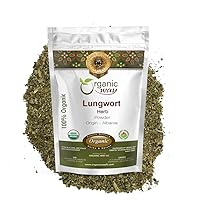 Organic Way Lungwort Herb (Pulmonaria officinalis) Powder - Herbal Tea | Organic & Kosher Certified | Raw, Vegan, Non GMO & Gluten Free | USDA Certified | Origin - Albania (2 Ounce)
