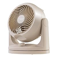 IRIS USA WOOZOO Fan, Small Oscillating Desk Fan, Table Air Circulator, Fan for Bedroom, 3 Speeds, 52ft Max Air Distance, 11.5 Inches, 112° Adjustable Tilt, 35 db Low Noise, Beige