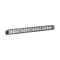 Tripp Lite Blank Unshielded Keystone Patch Panel 48-Port RJ45 - USB, HDMI, RJ45, Cat5e & Cat6 Multimedia Keystone Compatible - 1U Rack Mount, Heavy-Duty Steel, Manufacturer's Warranty (N062-048-KJ)