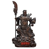 Feng Shui Ornaments Chinese Fengshui Romance Hero Guan Gong Guan Yu Holding Crescent Blade Guandao Statue Figurine Eastern Culture Decor Wealth and Good Luck