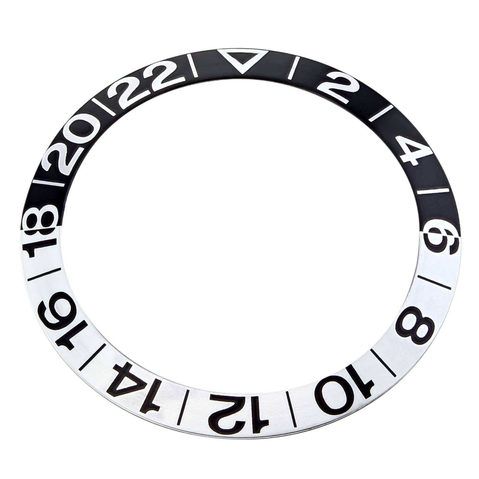 Ewatchparts BEZEL INSERT COMPATIBLE WITH OMEGA GMT 300M SEAMASTER 2534.50 168.1620 50TH ANV BLACK/SILVER