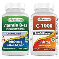 Best Naturals Vitamin B12 6000 mcg & Vitamin C 1000 mg