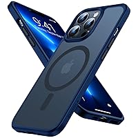 TORRAS Magnetic Designed for iPhone 13 Pro Max Case, [Military Grade Drop Tested] [Compatible with MagSafe] Shockproof Translucent Hard Back Soft Slim Protective Case for iPhone 13 Pro Max, Blue