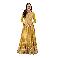 Indian Wedding Heavy Muslim Long Georgette Multi Thread sequin Anarkali gown Woman Dress 3151