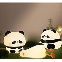 Cute Duck Panda Lamp LED Squishy Novelty Animal Night Lamp, 3 Level Dimmable Nursery Nightlight for Breastfeeding Toddler Baby Kids Decor, Cool Gifts for Kids…